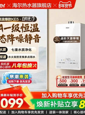 政府换新补贴海尔官方燃气款天然气热水器水伺服家用恒温白色KE5