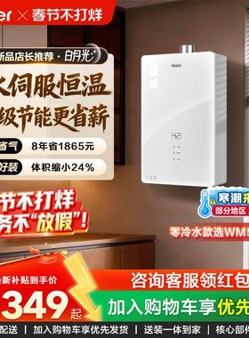 海尔官方燃气热水器天然气节能恒温水伺服16升13家用款白月光WM5C