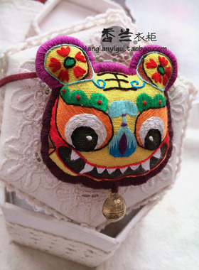 小老虎原创刺绣长款民族风项链