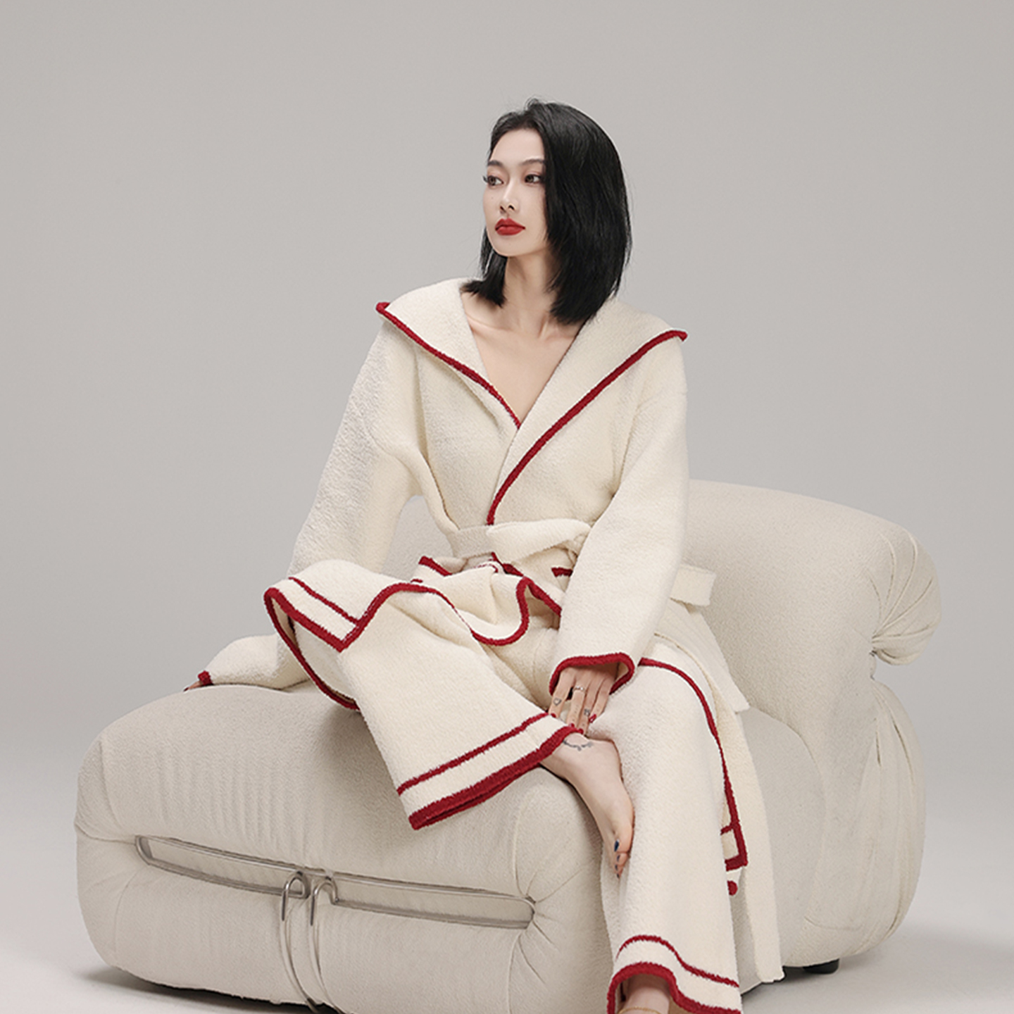 冬天珊瑚绒加厚轻奢女士睡衣套装