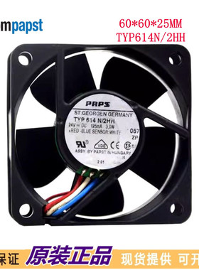 全新德国直流风扇 TYP 614N/2HH DC24V 3.0W 6厘米变频器风扇6025