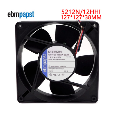 现货全新德国进口风扇 5212N/12HHI 12V 22.2W 12738散热风扇
