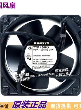 进口风机原装正品德国 TYP 4606X 12038 115V 20W 耐高温风扇