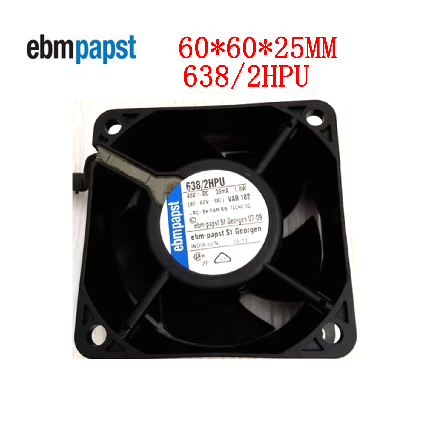 全新德国进口风机 638/2HPU 48V1.8W 6025 6CM变频器防水风扇