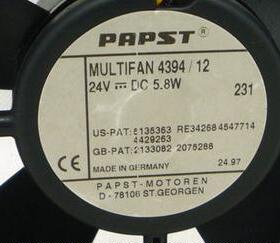 进口风机原装德国 MULTIFAN 4394/12 24v 5.8w 12032变频器风扇