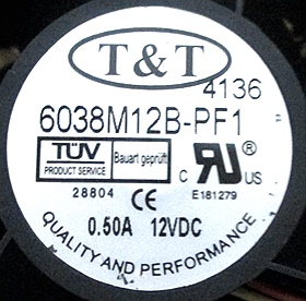 原装台湾T&T 6038M12B-PF1 12V 0.50A 6038 6CM 散热风扇
