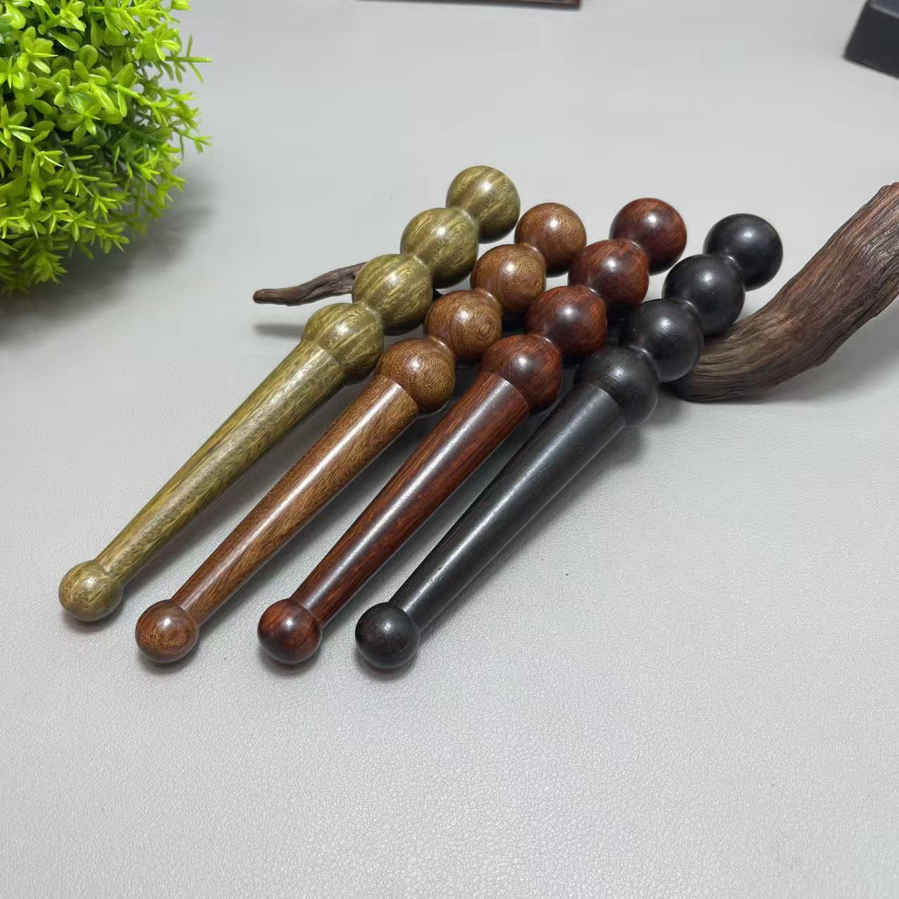 檀木点穴按摩棒足底按摩棒点穴笔诊疗棒经络拨筋棒穴位点按脚底棒