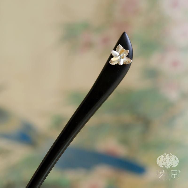漠源风吟黑檀木发簪手工国潮