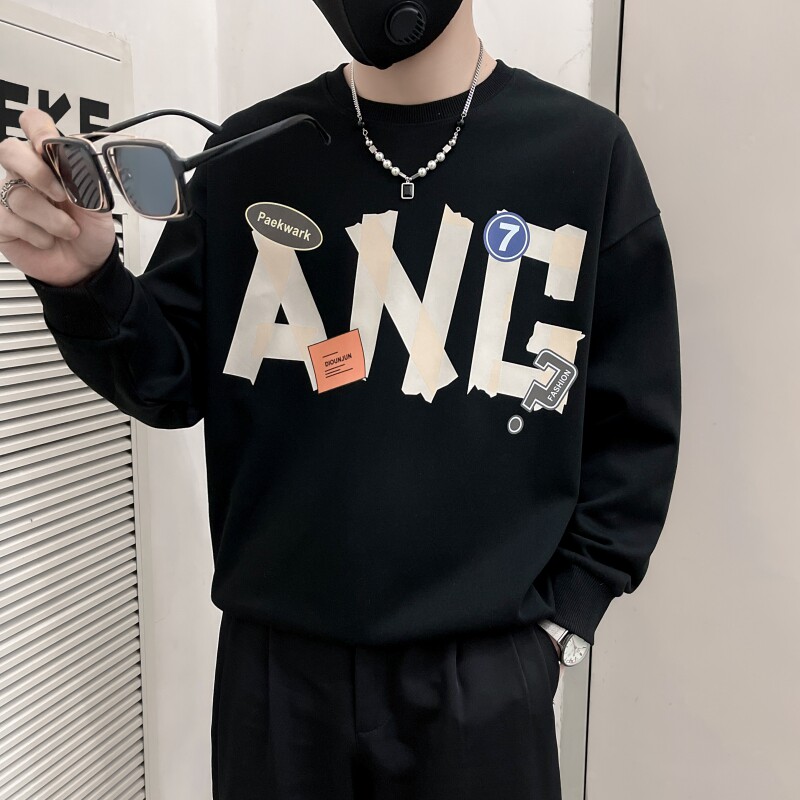 WY22-P58控78春款潮流社会小伙卫衣男套头印花,男装卫衣,电商B363-1
