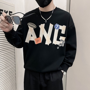 WY22-P58控78春款潮流社会小伙卫衣男套头印花图片