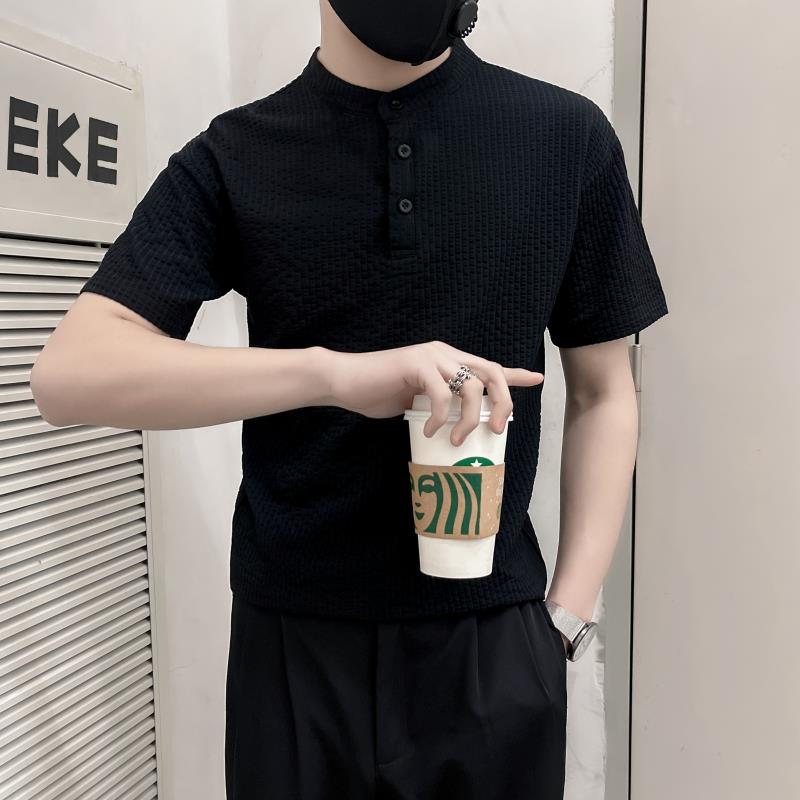 TX05-特P48控68白色夏季新款社会小伙店主风短袖T恤男,男装T恤,电商B363-1