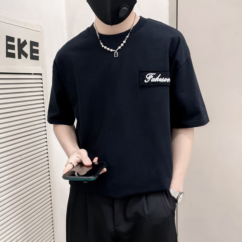 TX10-P58-社会小伙2024年半袖休闲男装短袖T恤夏季百搭上衣,男装T恤,电商B363-1