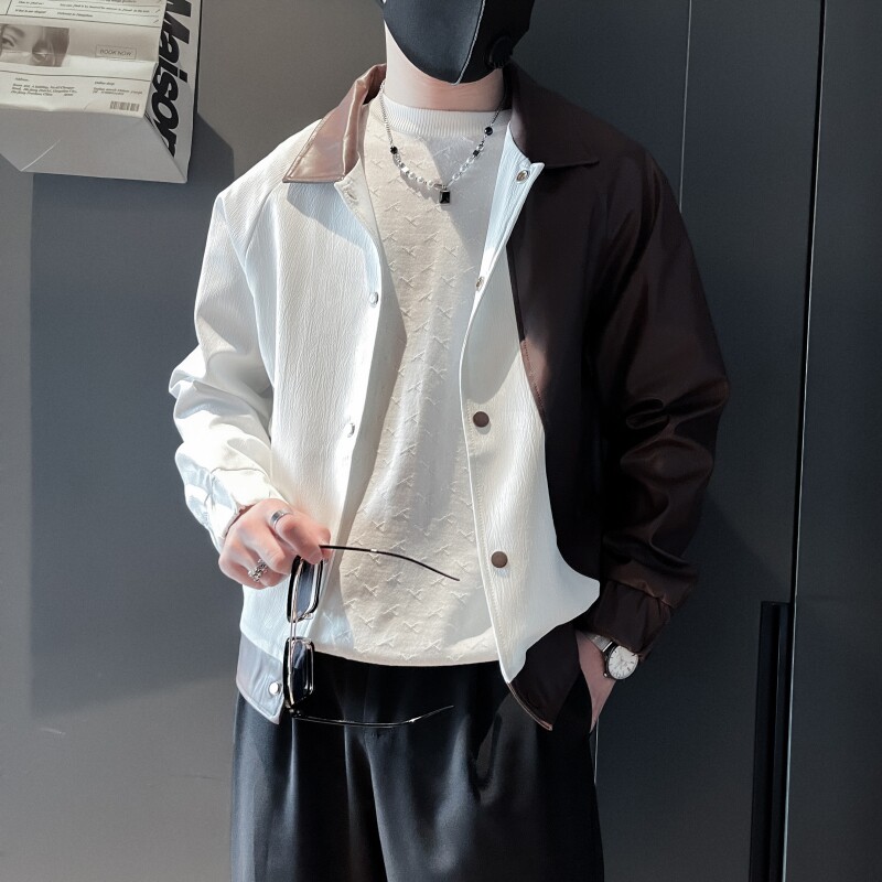 JK20-P108控148黑色社会小伙店主风假两件夹克外套,男装夹克,电商B363-1