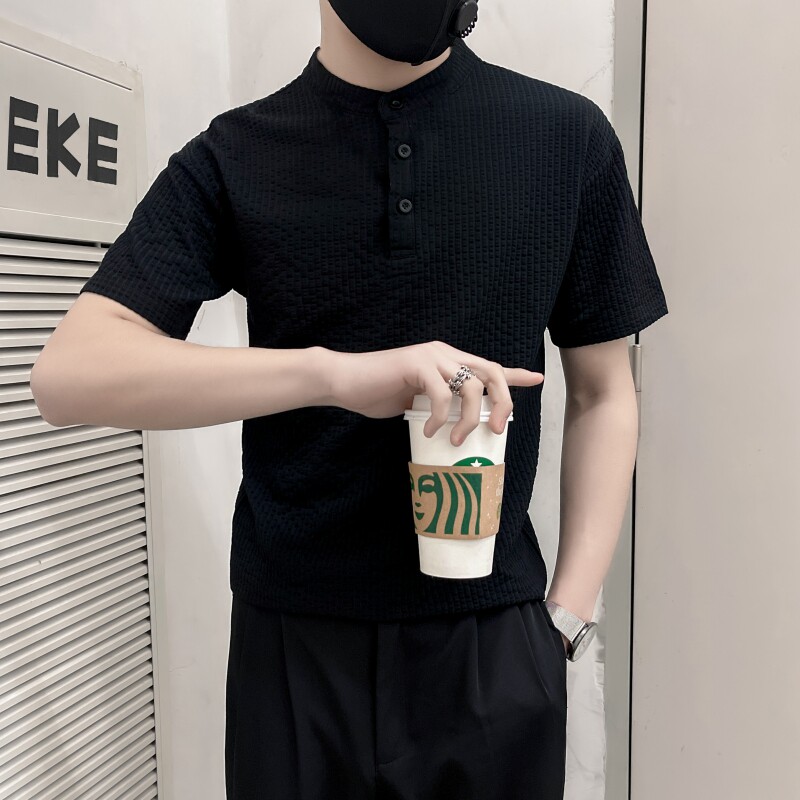 TX05-特P48控68夏季新款社会小伙店主风短袖T恤男,男装T恤,电商B363-1