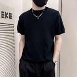 ZZ02-P58白色夏季社会小伙痞帅店主风针织短袖t恤，男装T恤，电商B363-1