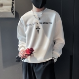 WY20-P58控78黑色春秋款潮流社会小伙卫衣男套头印花，男装卫衣，电商B363-1