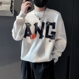 WY22-P58控78黑色春款潮流社会小伙卫衣男套头印花，男装卫衣，电商B363-1