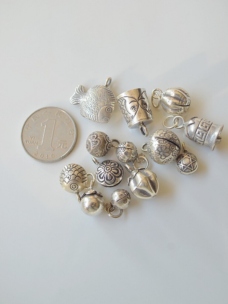 치앙마이 태국 수제 실버 액세서리  레트로 벨 맞춤 액세서리 DIY 매칭 실버 벨 액세서리