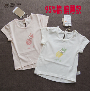米乐熊特价夏季女宝宝轻薄t恤女幼童短袖背心婴儿纯棉上衣薄款
