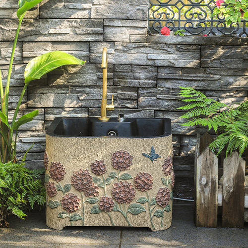 陋石坊庭院拖把池家用户外花园露台水槽洗院子拖布池阳台洗墩布池