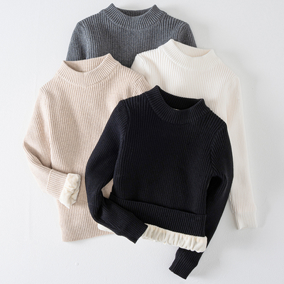 儿童加绒加厚毛衣宝宝套头打底衫