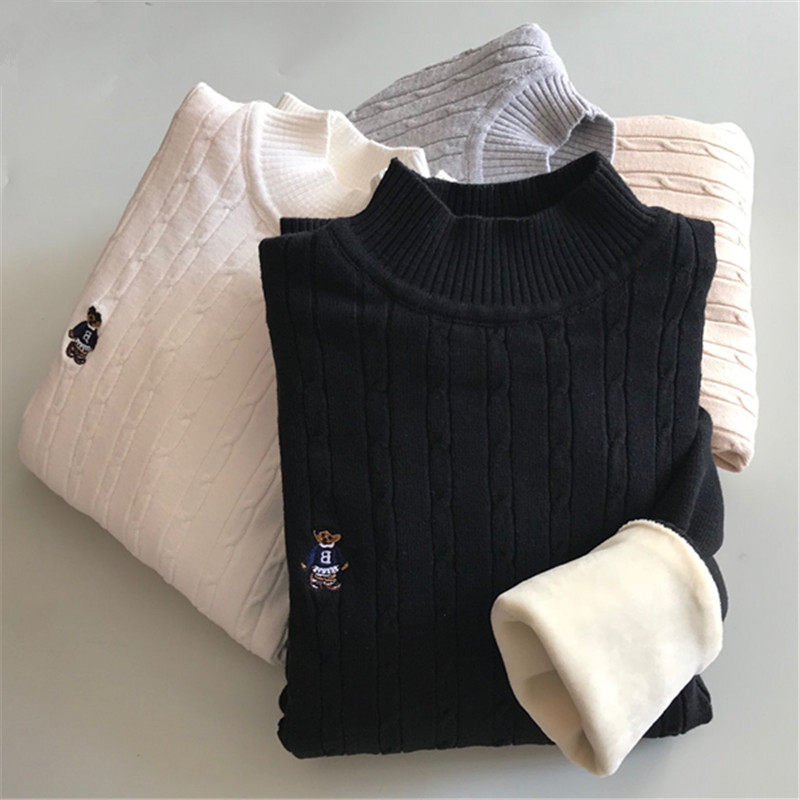 男女童加绒毛衣儿童中高领黑白色全棉打底衫中大童加厚套头针织衫,童装/婴儿装/亲子装,毛衣/针织衫,淘宝优惠券,粉丝福利购,淘宝优惠卷