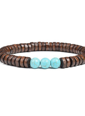 欧美饰品跨境松石皇冠情侣手链串珠DIY Bracelet男士手链