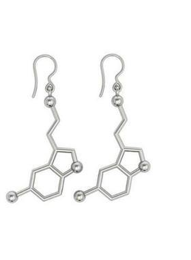 创意多巴胺理科生的化学分子式耳环