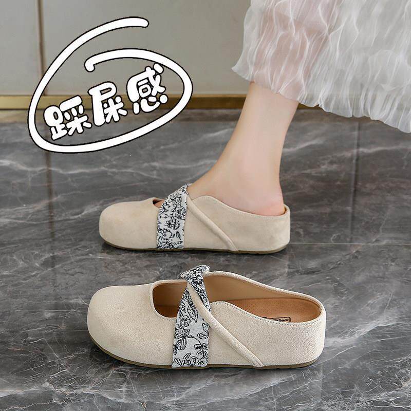 法式配裙子厚底勃肯鞋女包头半拖鞋2026新款春夏内增高外穿凉拖鞋