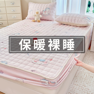 A类牛奶绒床笠冬季加绒加厚夹棉