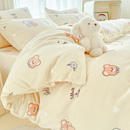 牛奶绒被套冬季 加绒加厚珊瑚绒单件200x230单独被罩150x200法兰绒