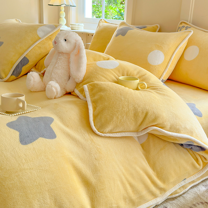 a类母婴级加绒加厚牛奶绒被套