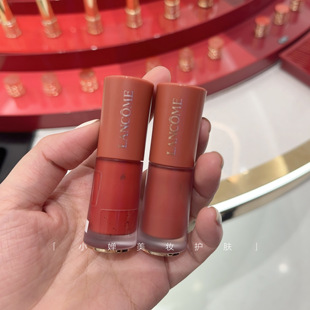 新品 275 兰蔻菁纯哑光丝绒唇釉小蛮腰粉金菁纯哑光唇膏口红196