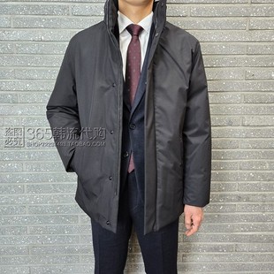 BASSO HOMME韩国代购2025年冬季韩版纯色无帽立领短款鹅绒羽绒服