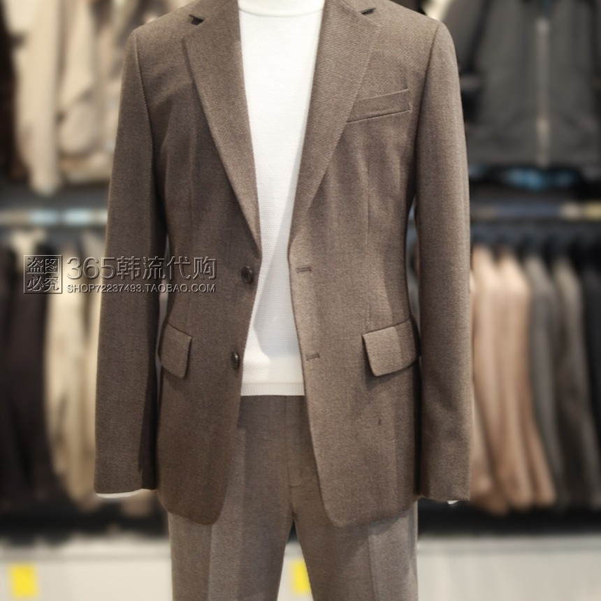 ZIOZIA ANDZ韩国代购25年春季米色修身单排扣休闲便服单西服外套