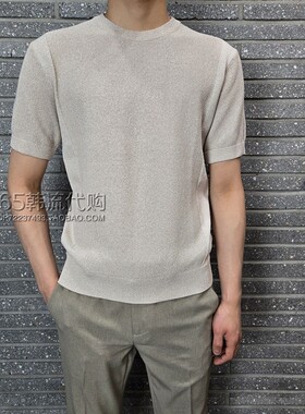 BASSO HOMME韩国代购2025年夏季圆领纯色青春活力针织短袖T恤3色