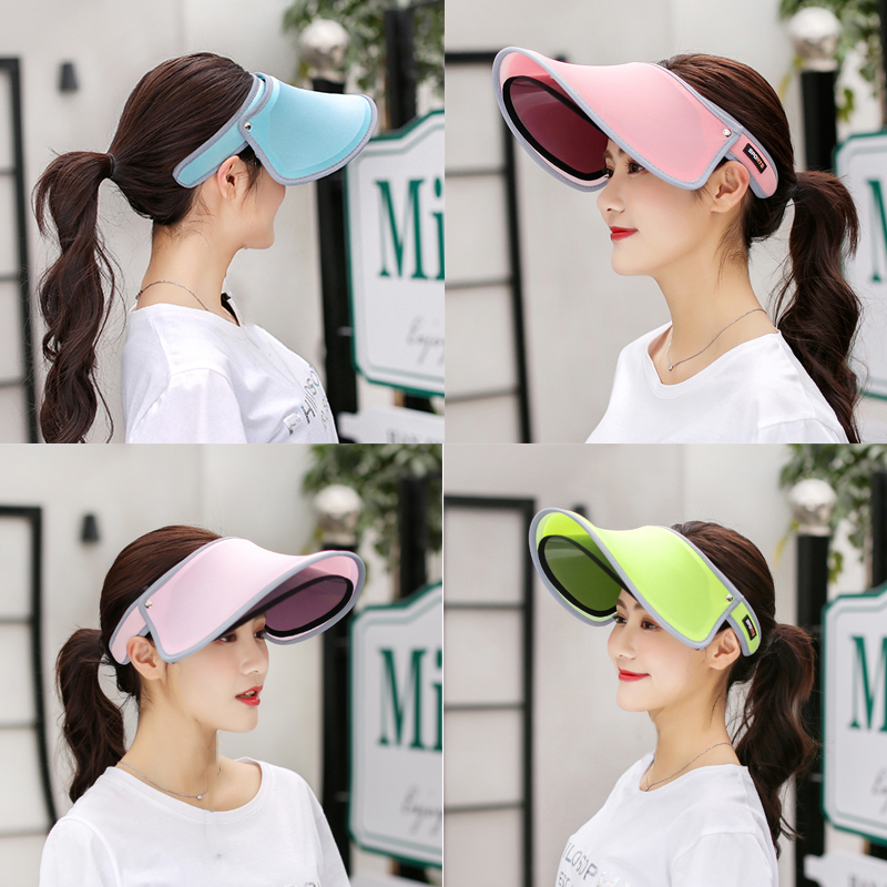 夏季防紫外线遮阳帽双层空顶遮脸