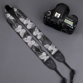 原创银丝蝴蝶相机背带可斜挎单反肩带适用尼康富士索尼佳能挂脖带