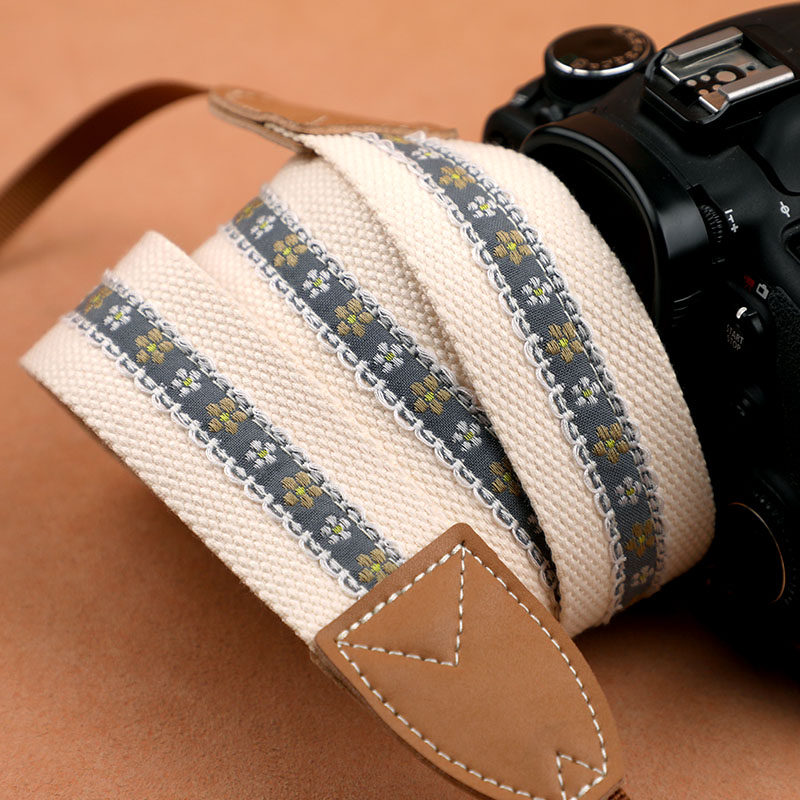 刺绣小花相机背带可斜挎单反微单相机肩带