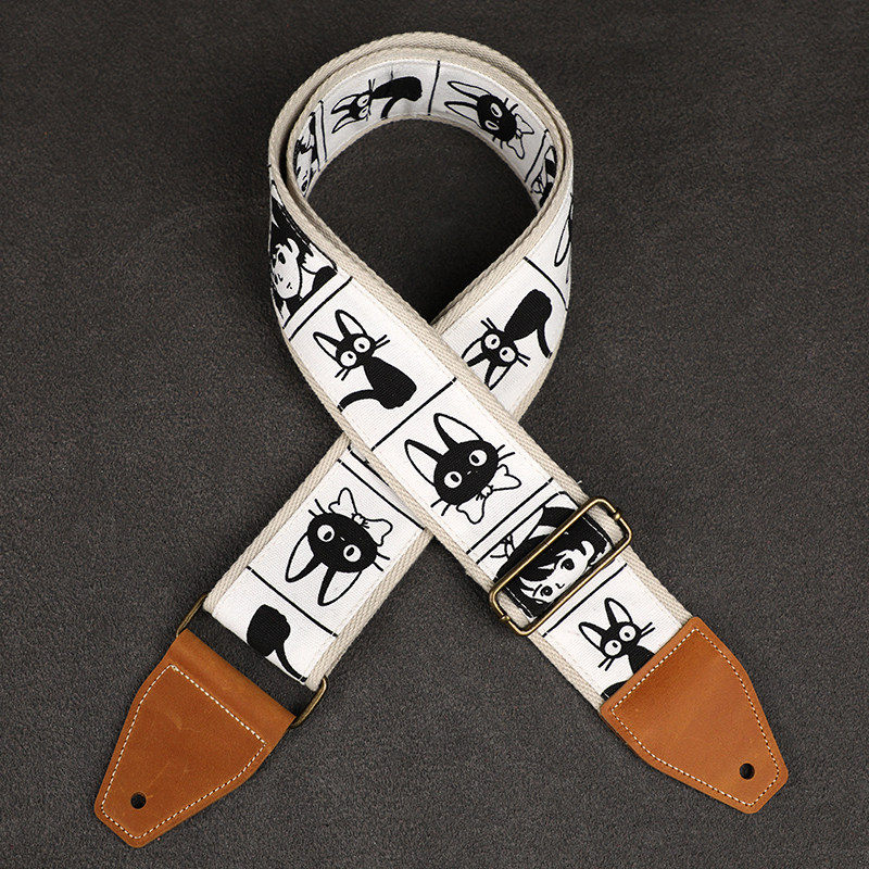 原创6cm宽疯马皮头通用电吉他背带电贝斯肩带加宽减压个性男女生