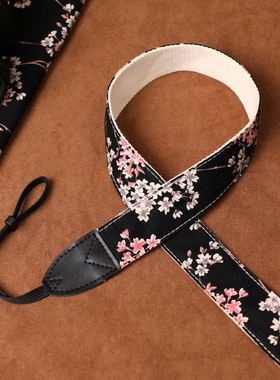 手工黑色樱花微单单反相机背带肩带通用适用于佳能富士尼康索尼