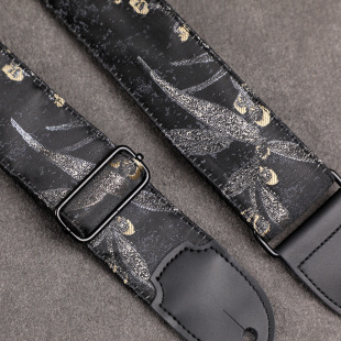 原创暗黑锦竹通用吉他背带适用各种电吉他贝斯肩带民谣木吉他琴带