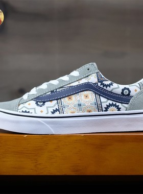 老万VANS范斯Style 36男女绿色民族风印花低帮板鞋VN0A54F6688