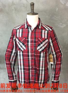 老万VANS现货 Marr男士条纹格子长袖全棉运动休闲衬衫 VN0OBWBLK