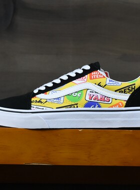 老万VANS范斯 Old Skool 新款彩色涂鸦低帮帆布鞋板鞋VN0A3WKT4RR