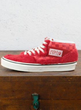 老万VANS Half Cab新年红色棋盘格男女中帮休闲板鞋VN000DZ3CIS