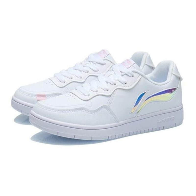 李宁板鞋女鞋秋季新款休闲百搭平底小白鞋滑板运动鞋AGCR318