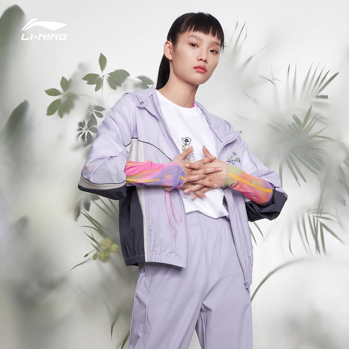 李宁风衣女士新运动潮流开衫长袖连帽宽松秋季运动服AFDR324