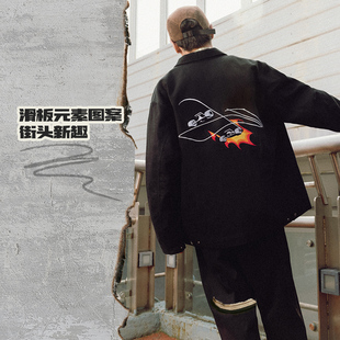 李宁正品 男子潮流休闲防风宽松翻领夹克外套AFDUA65 2024秋季 新款