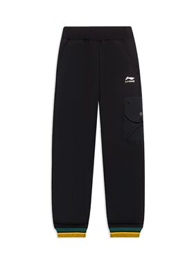 Lining/李宁正品男小童运动生活系列束脚保暖厚夹里棉裤YKMS009